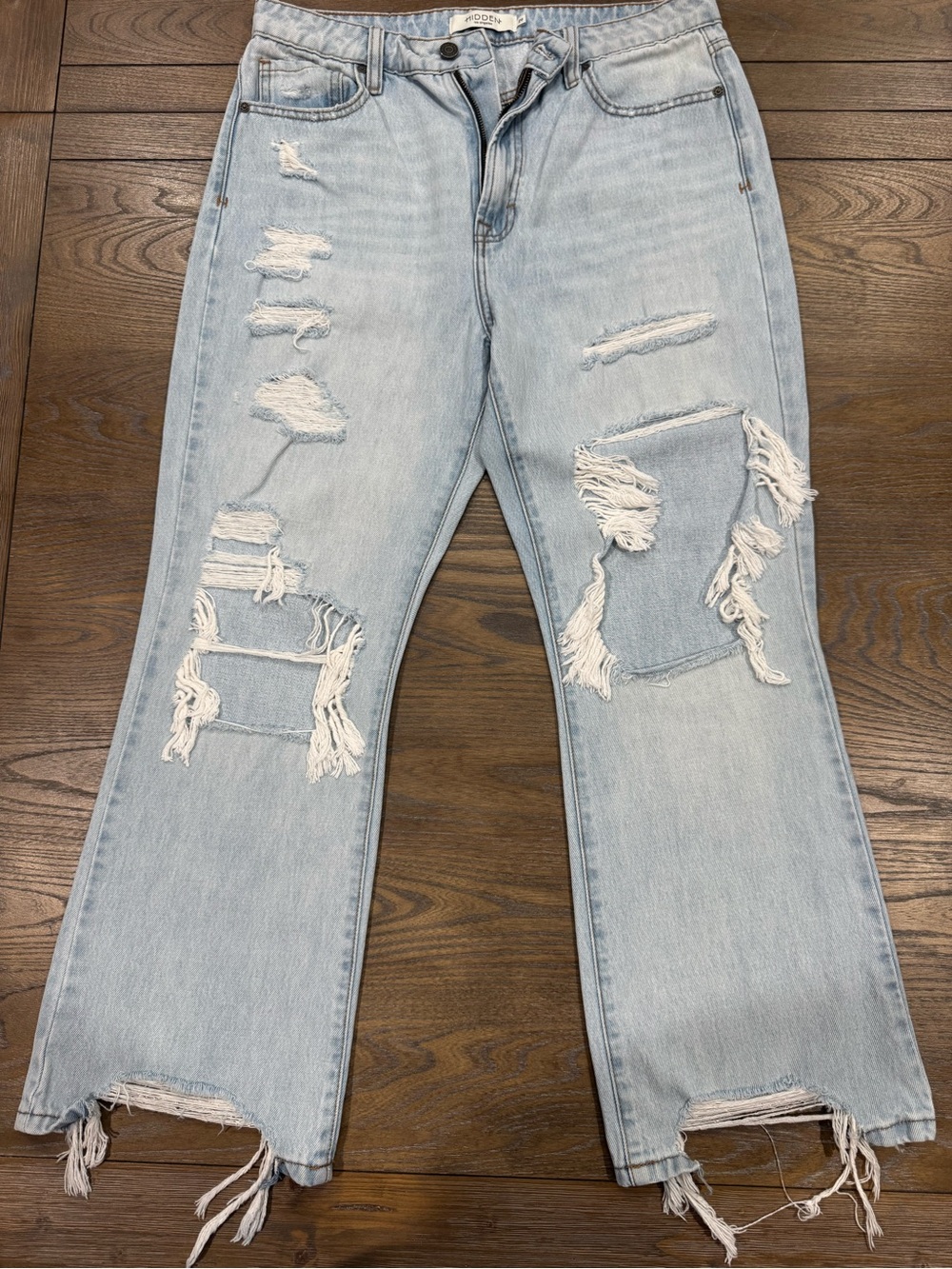 Hidden Los Angeles | High Rise Crop Distressed Jeans Light Wash | Women's 29